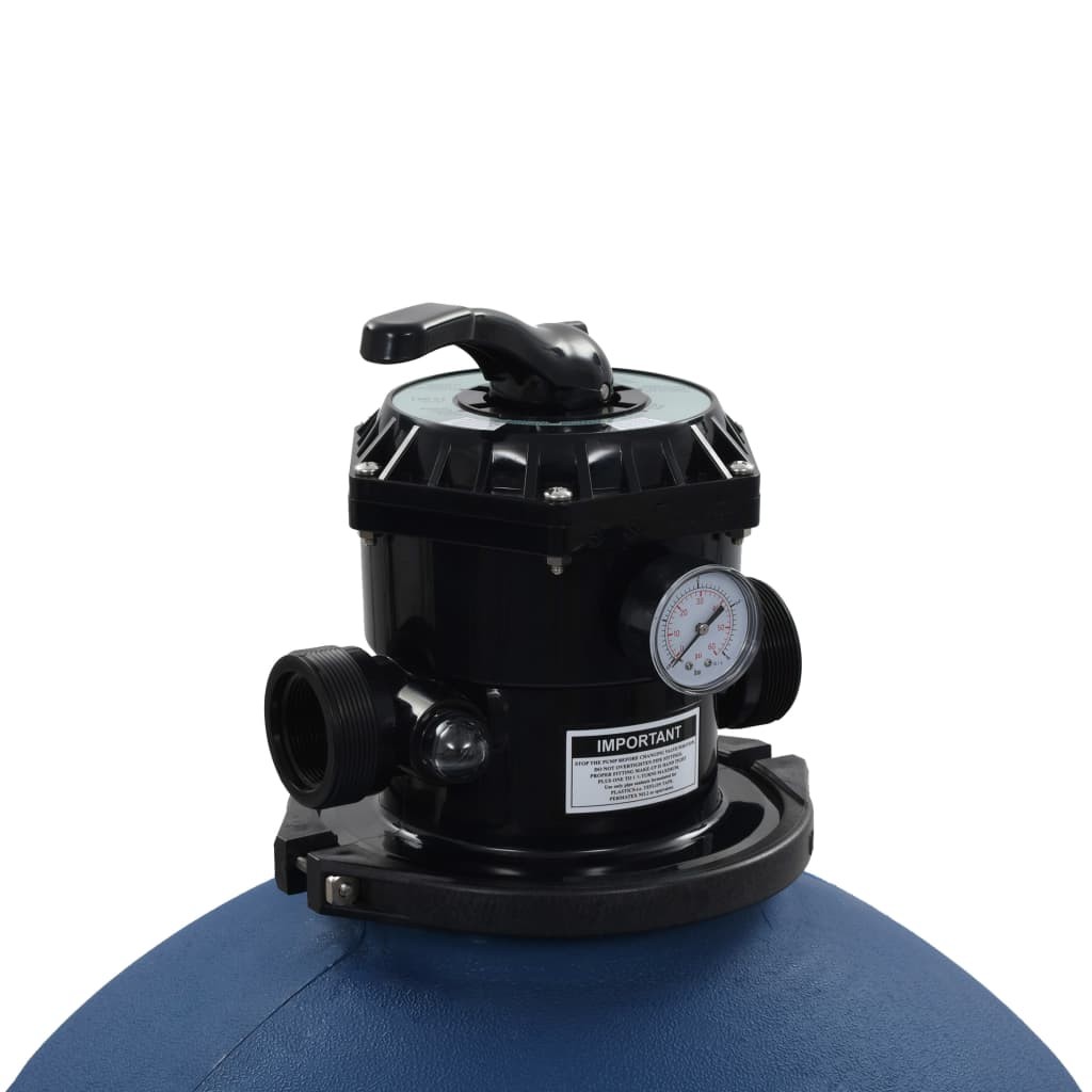 Pool Sand Filter with 6 Position Valve Blue 660 mm